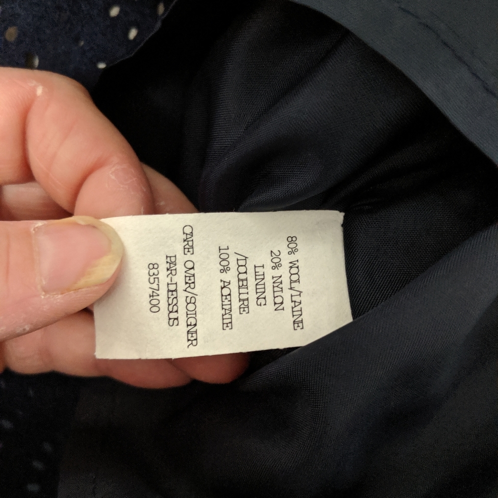 NWT Cynthia Steffe Wool Eyelet Skirt | Navy Blue | Scalloped Hem | Size 12 - Picture 5 of 8